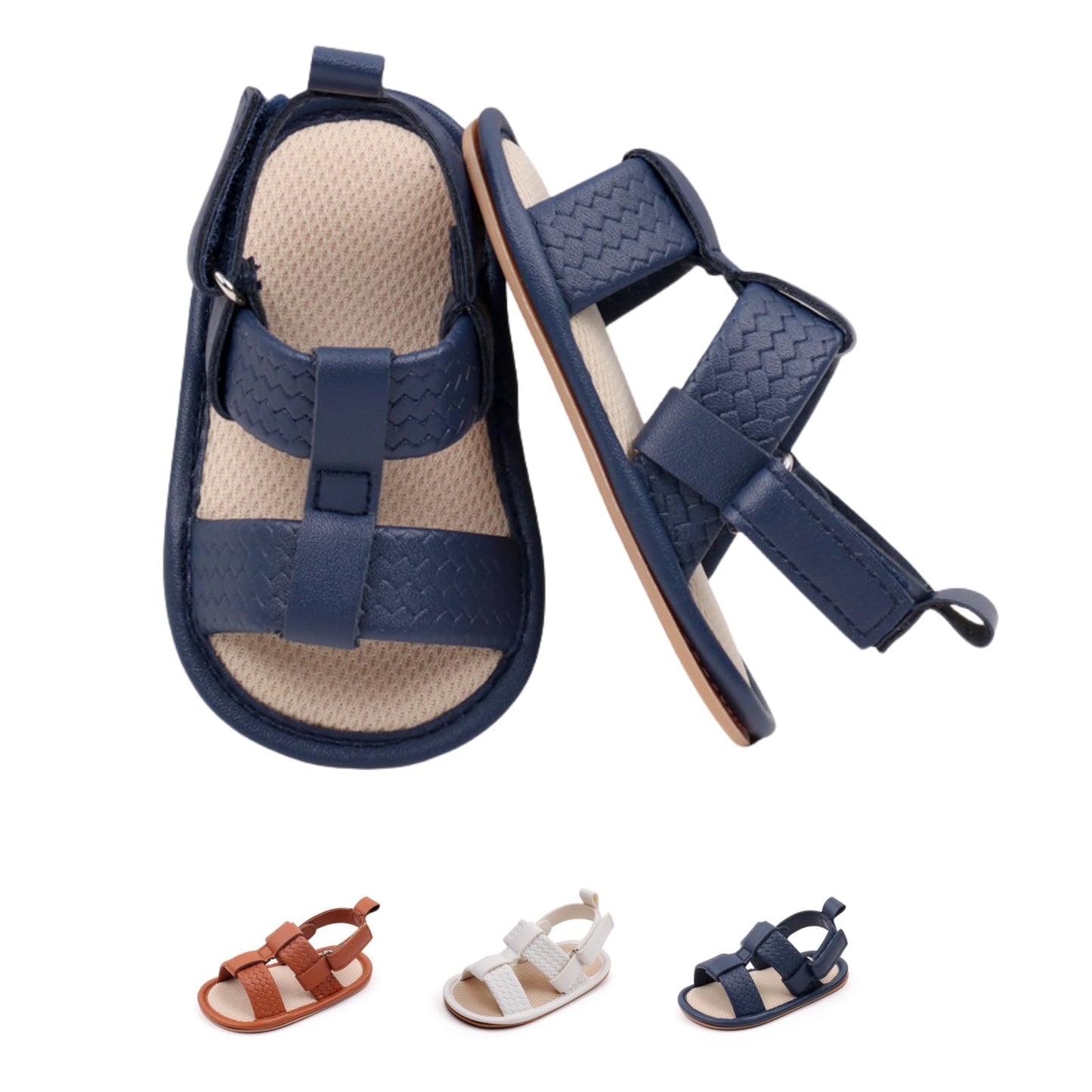 Infant Boys Girls Sandals, Summer Baby Rubber Soles Non-Slip PU Leather Sandals, Newborn Toddler Prewalker First Walking Beach Outdoor Shoes,Infant Toddler Unisex Summer Shoes for babies