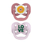 Dr. Brown's Advantage Glow-in-the-Dark Baby Pacifier, Fully Symmetrical Soother with Soft Silicone Bulb, Lavender Love-Coral Ocean, 0-6m, BPA Free, 4 Pack