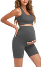 Women's Maternity 2 Piece Outfit Set - Bra & Shorts for Pregnancy - Yoga workout Lounge Wear Sets