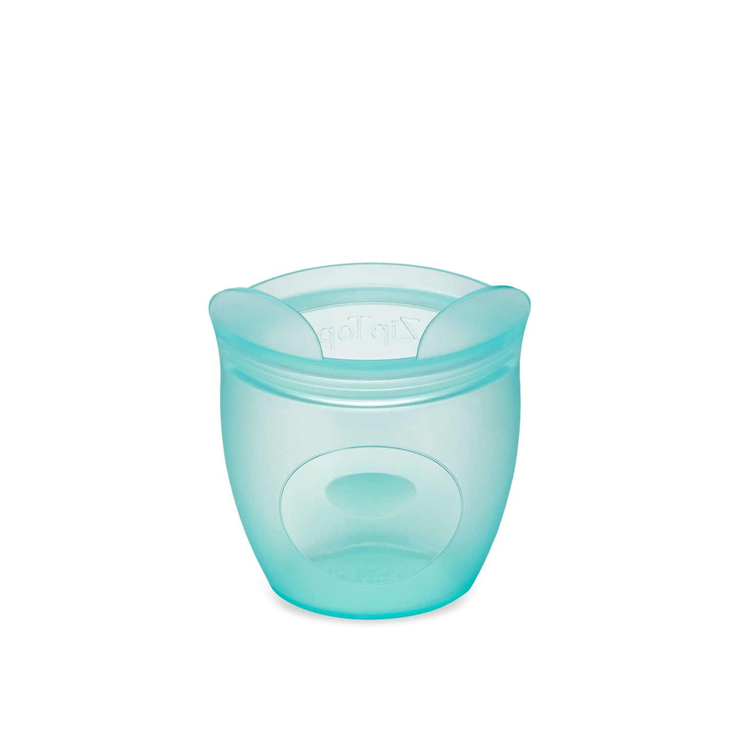 Zip Top Reusable 100% Silicone Baby + Kid Snack Containers - The only containers that stand up, stay open and zip shut! No Lids! Made in the USA - Teal Bear