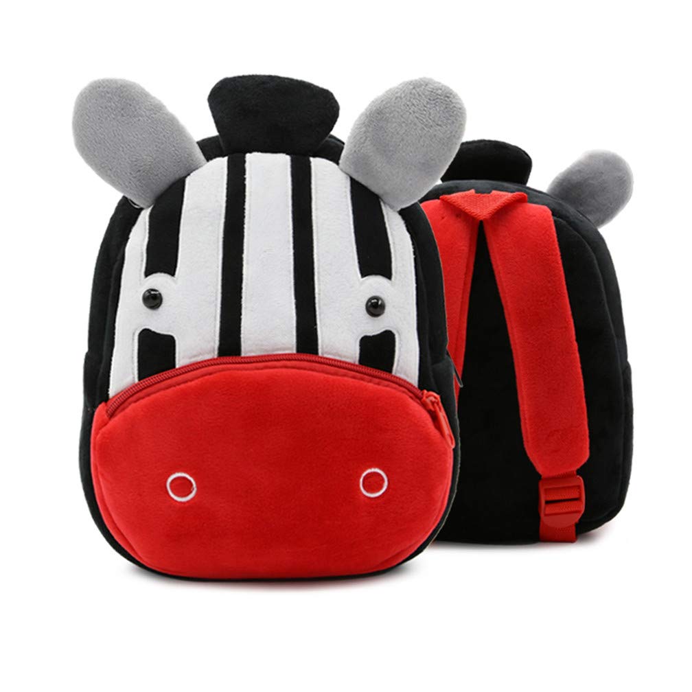 Ladyzone Toddler Backpack Zoo Animals Backpacks Cute Plush Bag Cartoon 10" Preschool Book Bag For 2+ Years Girls Boys