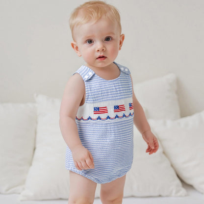 Baby Girl Pumpkin Embroidery Jumpsuit Halloween Sleeveless Round Neck Plaid Tank Romper