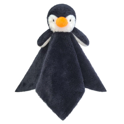 Baby Gray Penguin Soft Stuffed Animal Security Blanket, Plush Penguin Character Lovey Blanket, Baby Shower/Nursery Gift, Newborn Infant Toddler Snuggle Blankie for Girls Boys, 14 Inches