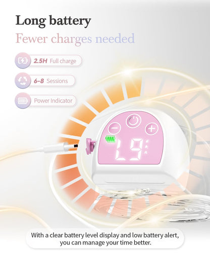 ABP-1508 Hands Free Breast Pump Wearable with Storage Bag, Wearable Breastfeeding Pump Strong Suction, Low Noise, 3 Modes 9 Levels, with 21/24mm Insert/Flange, 2 Pack (White)