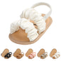 CoKate Baby Girls Sandals Ruffle Bowknot Premium Soft Sole Anti-Slip Open Toe Breathable Summer Outdoor First Walker Shoes Baby Sandals 0-3 months girls