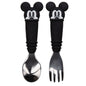 Bumkins Disney Baby Utensils Set, Chewtensils Silicone Spoons for Dipping, Self-Feeding, Baby Led Weaning, Trainer Learning, First Stage Eating, Soft Fork and Spoon, Babies 6 Months, Minnie Mouse