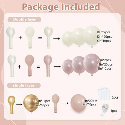Black And White Balloon Arch Kit, Double Stuffed White And Black Balloons Garland Pearl White Sand Black Latex Balloons Different Size for Wedding Coquette Birthday Party Decorations