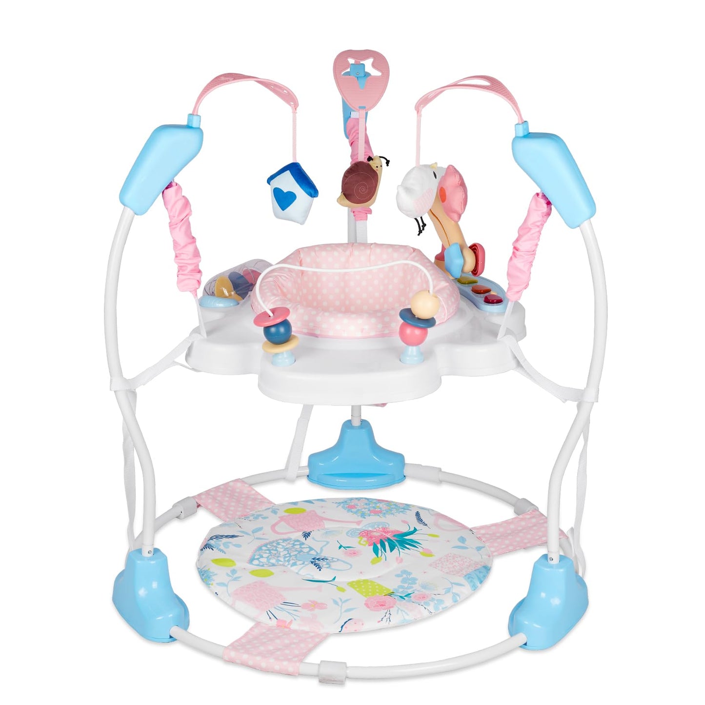 Baby Activity Center, Infant Jumpers and Bouncers with Music, Lights, Infant Toys, 360°Rotating Seat, 3 Adjustable Heights, Baby Play and Learning Center for 6+ Months