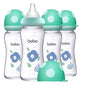 YOHKOH Natural Glass Baby Bottle with Natural Response Nipple, Newborn Anti-Colic Baby Bottles, Wide Neck Mushroom Cap Baby Bottle, Clear (8.8ounce (Pack of 4), Multicolour1)