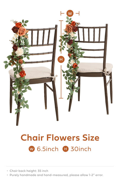 Ling's Moment 10pcs Wedding Chair Decorations Aisle Floral Swag Artificial Pew Flowers Hanging Garland Pink Blush & Cream For Ceremony Reception Church Rose Floral Faux Arrangement Party Outdoor Decor