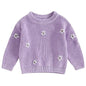 Mubineo Baby Girl Winter Clothes Cute Flower Sweater Crewneck Pullover Long Sleeve Knit Newborn Infant Sweaters