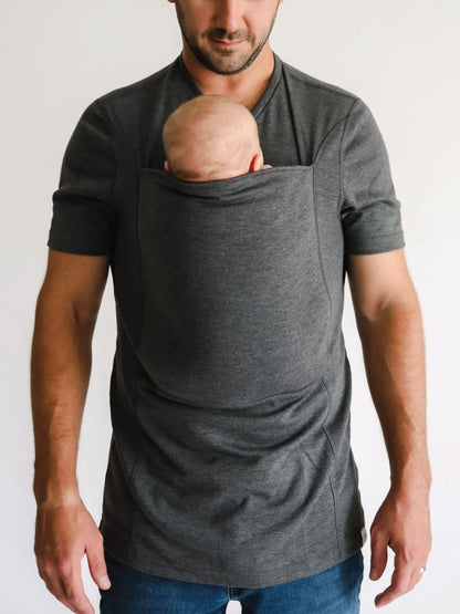 Lalabu The Dad Shirt | Hands-Free Baby Carrier for Dad with Kangaroo Pouch | Engineered for Bonding, Safety, & Comfort for Newborns Up to 15 Lbs. | CPSC Approved
