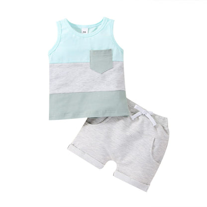 CIYCUIT 2Pcs Baby Boy Summer Clothes Infant Toddler Beach Outfits Sleeveless Tank Tops Shorts Set