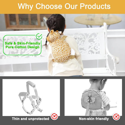 2 in 1 Monkey Toddler Safety Harness Backpack Children's Walking Leash Strap (giraffe)