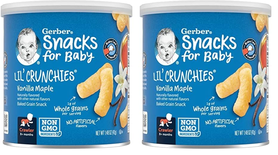 Gerber Lil' Crunchies, Cheddar and Veggie Dip, 1.48 Ounce, 4 Count
