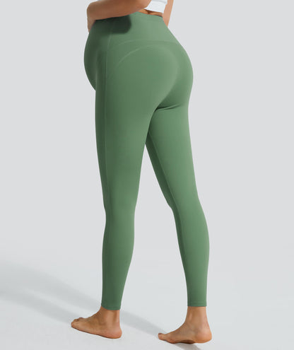 JOYSPELS Smooth Feeling Maternity Leggings Over The Belly with Pockets Workout Pregnancy Leggings