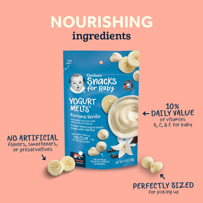 Gerber Baby Snacks Yogurt Melts, Strawberry, 1 Ounce (Pack of 7)