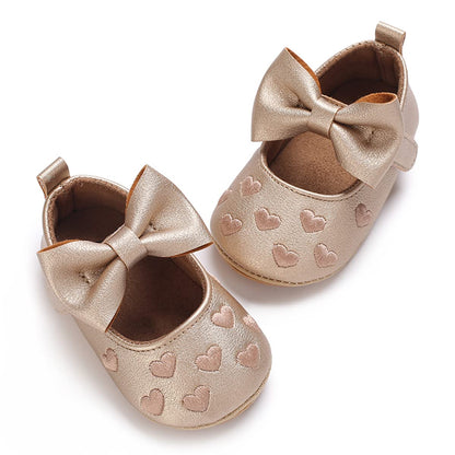 LAFEGEN Baby Girls Mary Jane Flats with Bownot Non Slip Soft Sole PU Leather Newborn Infant Toddler First Walker Cirb Dress Shoes