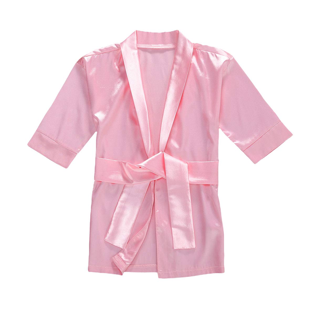 FIOMVA Toddler Kids Baby Boys Girls Silk Satin Bathrobe Long Sleeve Kimono Robes Infant Nightgown Sleepwear Clothes