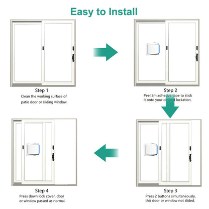 Sliding Glass Door Child Lock - OKEFAN 4 Pack Baby Safety Slide Window Locks for Kids Proof Patio Closet Doors No Drilling Tools Needed (Coffee)