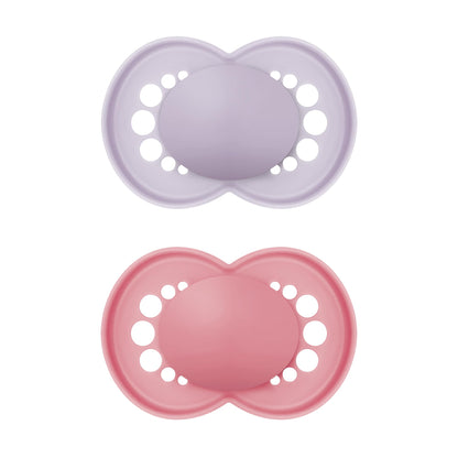 MAM Original Matte Baby Pacifiers, Binky for 6-16 Months, BPA-Free Silicone Nipple, Easy to Clean, Best for Breastfed Babies, Developed with Medical Experts, 2 Count Binkies with Sterilizer Case