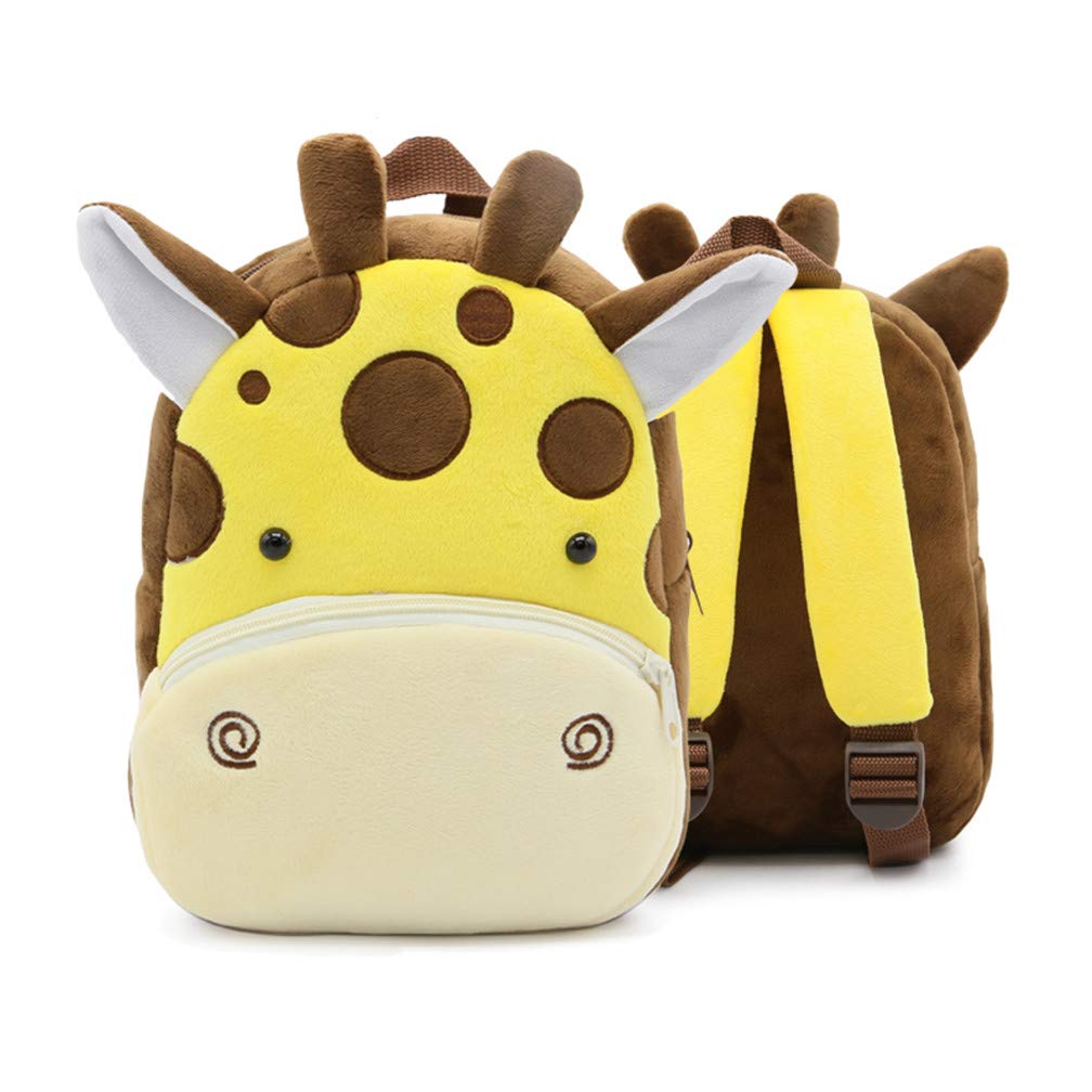 Ladyzone Toddler Backpack Zoo Animals Backpacks Cute Plush Bag Cartoon 10" Preschool Book Bag For 2+ Years Girls Boys