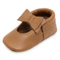 BirdRock Baby Bow and Knot Moccasins - Genuine Leather Baby Girl Shoes
