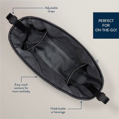 Itzy Ritzy Adjustable Stroller Caddy and Organizer Bag Featuring Front Zippered Pocket, 2 Built-in Interior Pockets & Adjustable Straps to Fit Nearly Any Stroller (Chai)