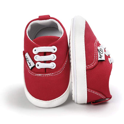 Morbido Infant Baby Boys Girls Canvas Sneaker Toddler Slip On Anti Skid Newborn First Walkers Candy Shoes for 0-18 Months