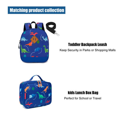 Toddler Backpack for Boys, 12 Inch Kids Dinosaur Backpack for Preschool or Kindergarten, Black