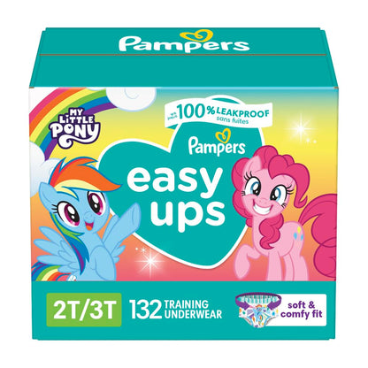 Pampers Training Pants - Easy Ups Girls & Boys - Size 5T-6T, 84 Count, Easy Pull Up & Down Design, My Little Pony Potty Underwear (Packaging May Vary)