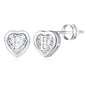 IEFWELL Heart Stud Earrings for Girls Women, S925 Sterling Silver Studs Hypoallergenic Earrings CZ Heart Earrings Initial Earrings for Teen Girls Kids Jewelry for Girls Gifts