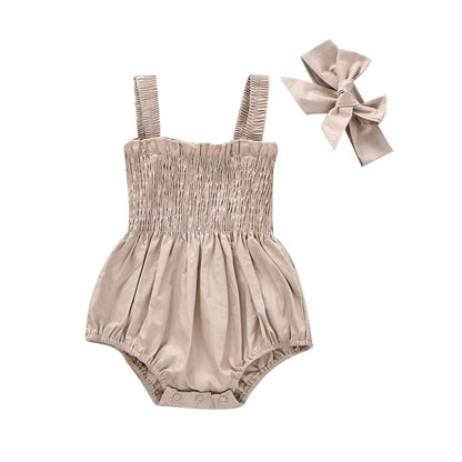 FOMOYUU Infant Newborn Baby Girl Ruffle Sleeveless Romper Summer Clothes Outfit with Cute Floral Print Jumpsuit