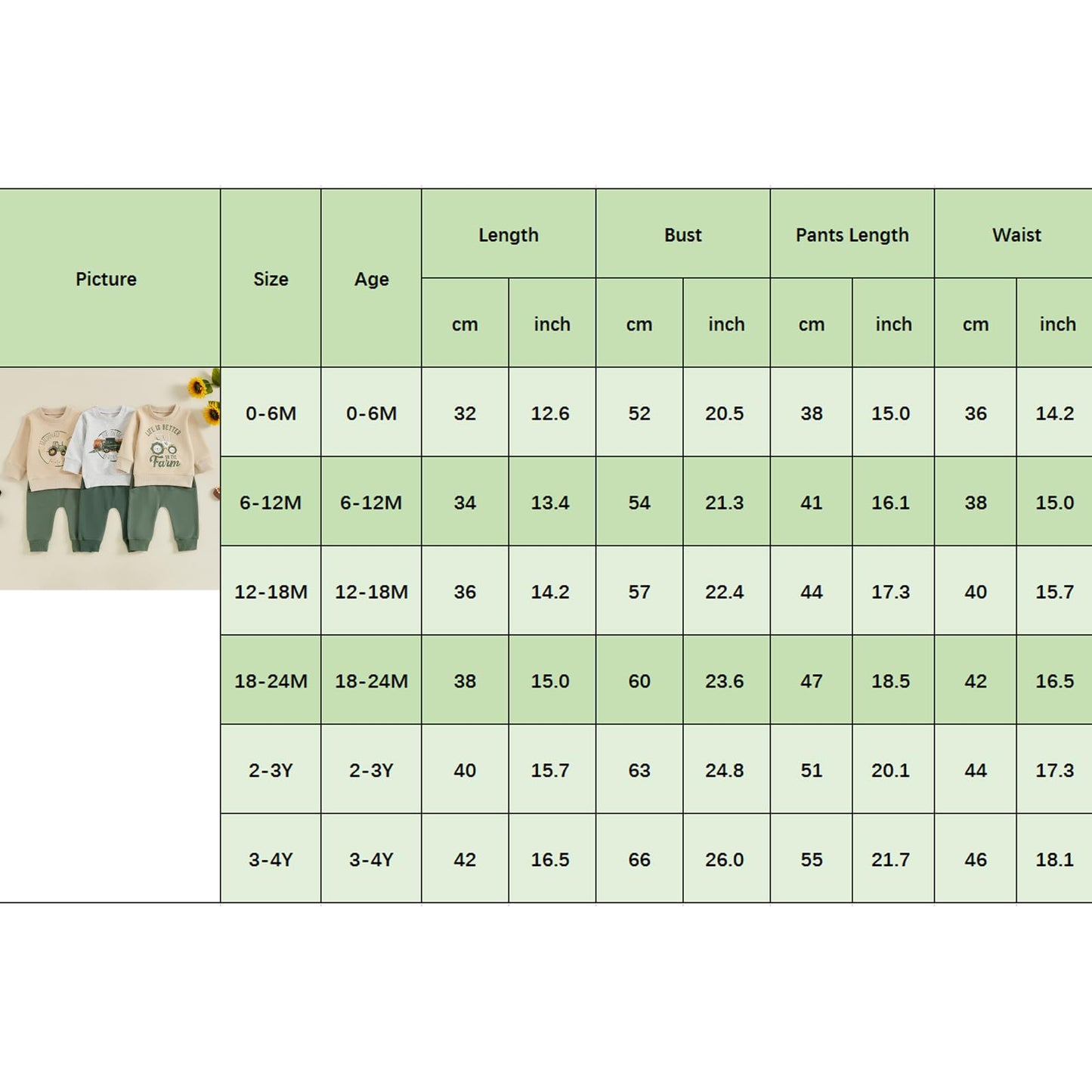 Toddler Baby Boy Fall Winter Outfits Tractor Print Long Sleeve Sweatshirt Pants Set Kids Sweatsuit Clothes