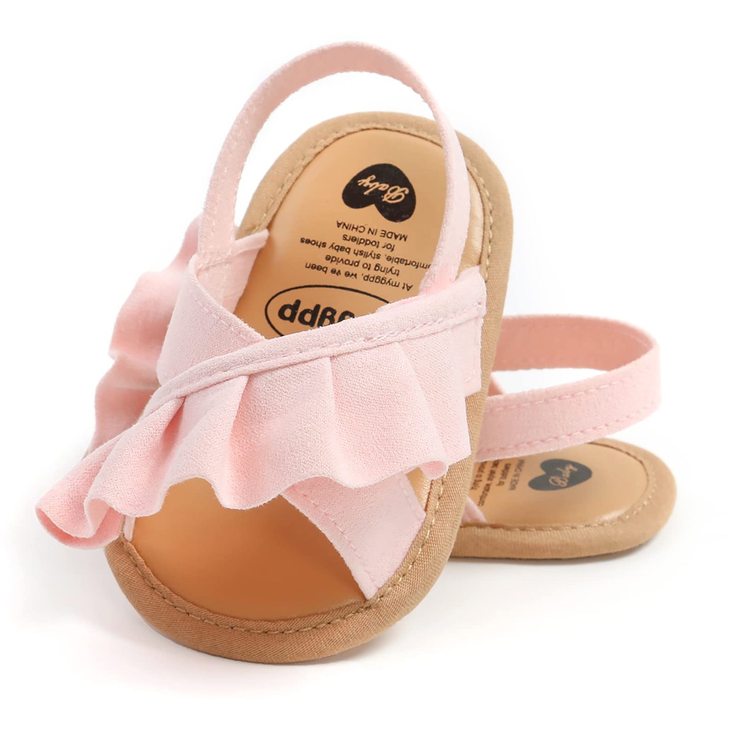 SOFMUO Baby Girls Sandals Premium Soft Sole Infant Indoor Flat Newborn Slippers Lightweight Comfort Toddler Summer Princess Dress Shoes