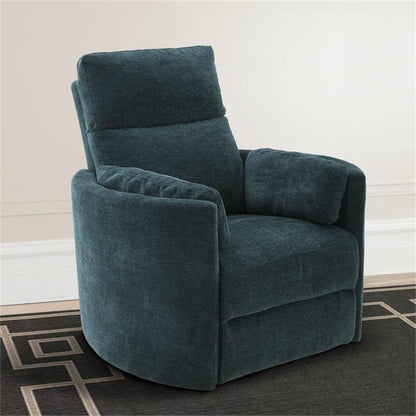 Pemberly Row Contemporary Fabric Swivel Glider Recliner in Ivory