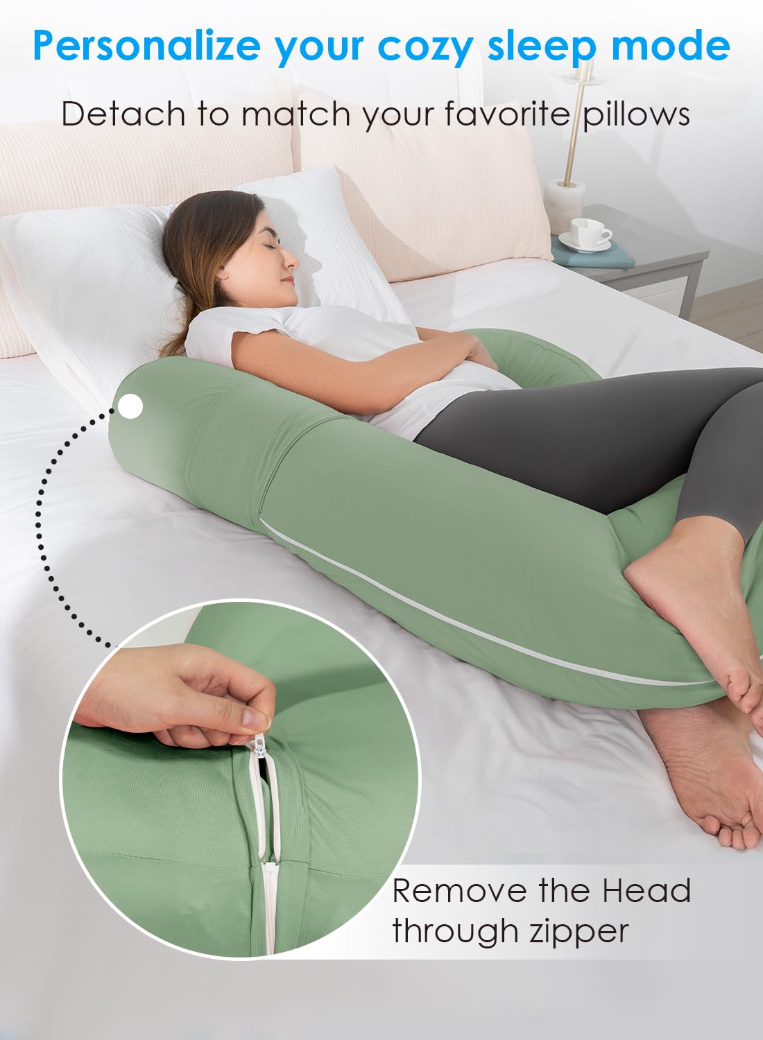 QUEEN ROSE Cooling Pregnancy Pillows,E Shaped Full Body Pillow for Sleeping, with Pregnancy Wedge Pillow for Belly Support, 60 Inch Maternity Pillow for Side Sleeper, Cooling Rayon Cover, Purple