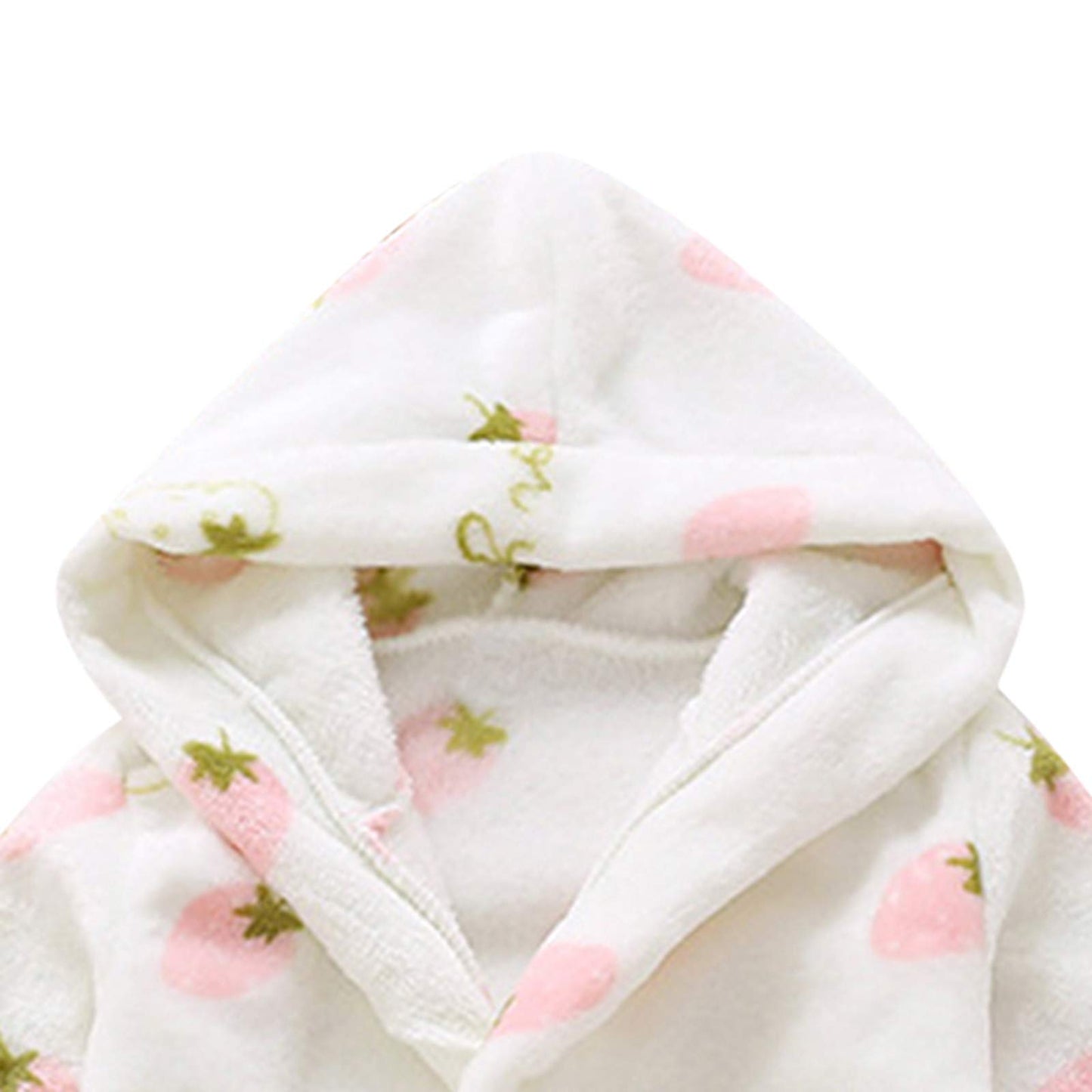 Chamarras de invierno para niños y niñas con estampado de fresa, franela de baño