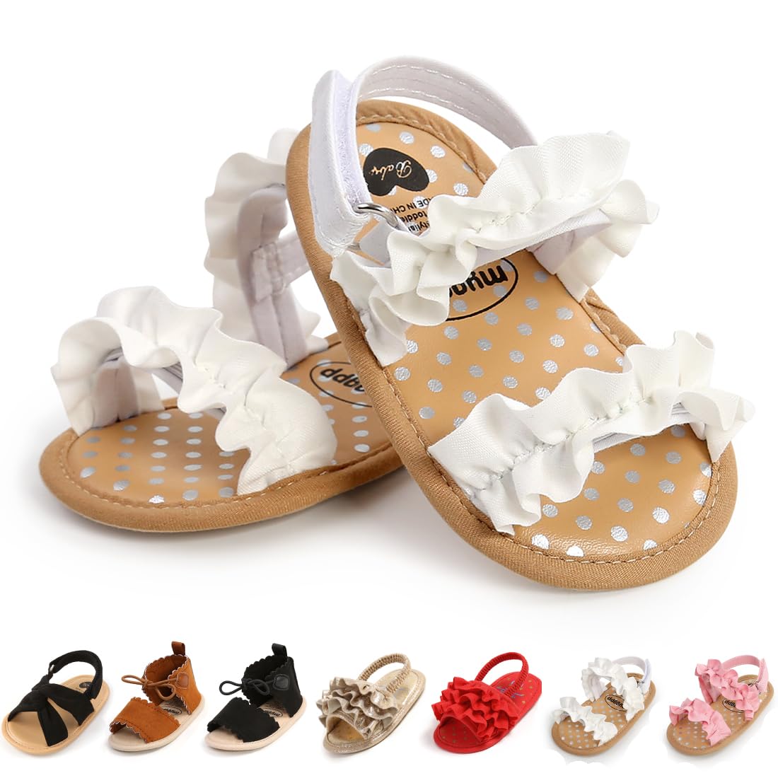 Infant Baby Boys Girls Sandals Summer Baby Wedding Dress Flat Shoes Newborn Crib Shoes First Walkers Prewalkers Shoes