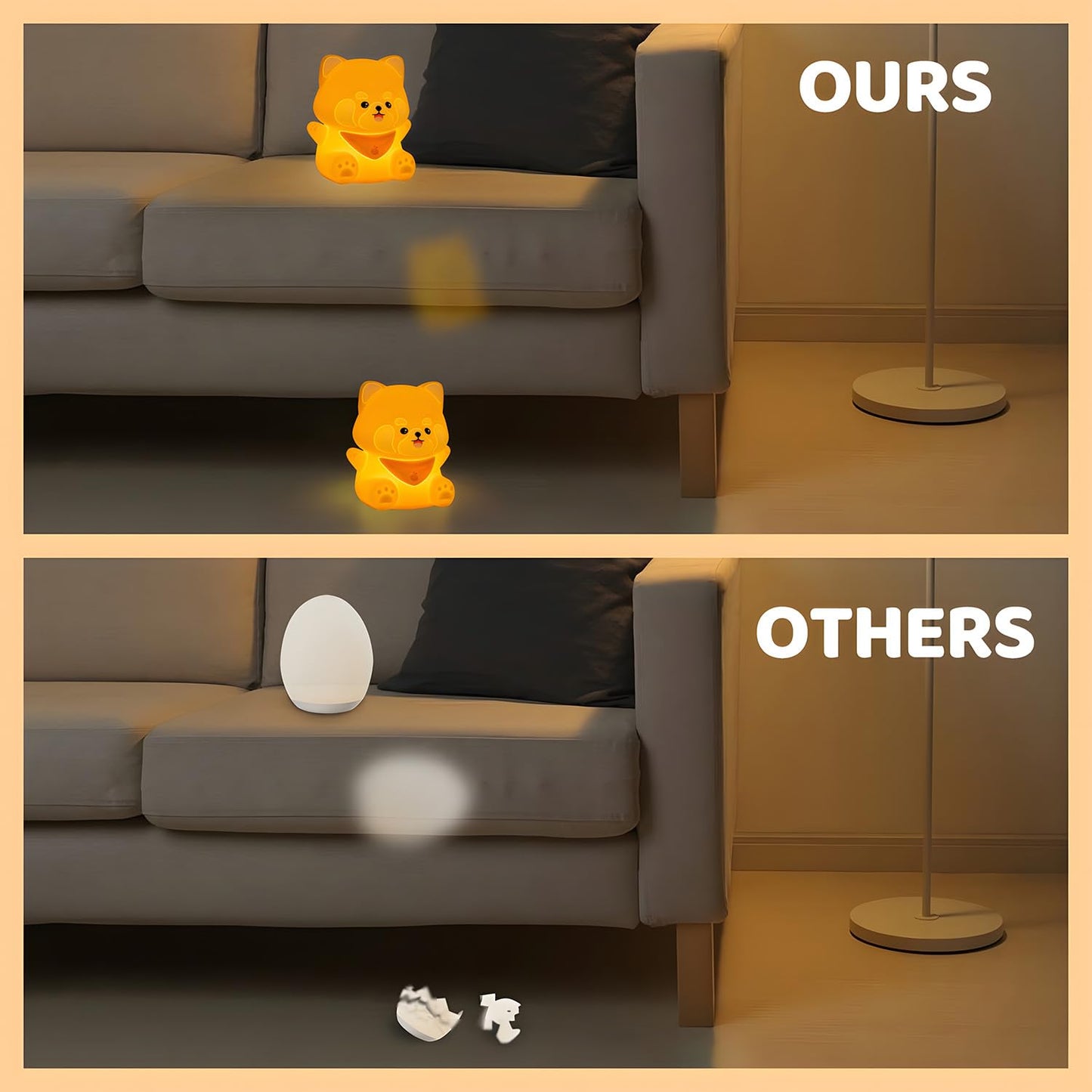 DuDu Duck Night Light, Cute Duck Lamp, Squishy Silicone Nightlight for Bedrooms with 30 Minutes Timer, Rechargeable Bedside Lamp with Touch Control for Bedrooms, Living Room