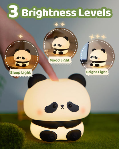 Panda Night Light, Cute Squishy Dimmable Lamp for Kids, Toddler and Baby Room, Bedroom Light