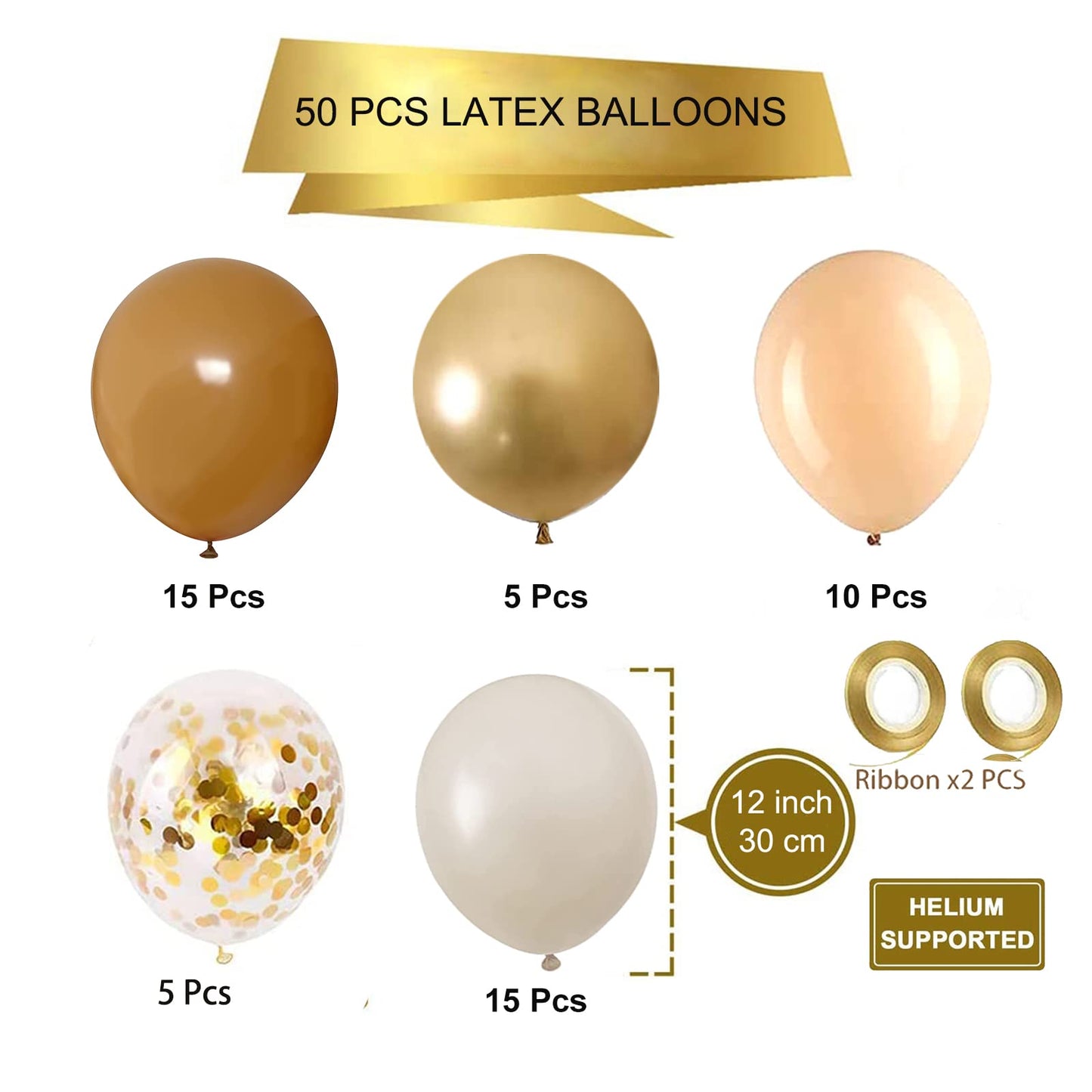 Sage Green Gold White Party Balloons, 50Pcs Sage Green and Gold Confetti Party Balloons For Birthday Baby Shower Engagement Wedding Anniversary Party Decorations