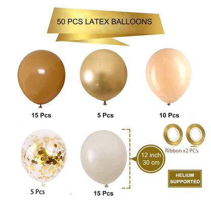 Sage Green Gold White Party Balloons, 50Pcs Sage Green and Gold Confetti Party Balloons For Birthday Baby Shower Engagement Wedding Anniversary Party Decorations