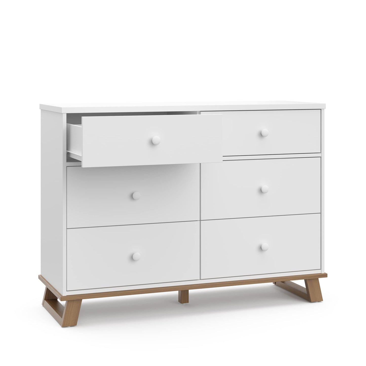 Storkcraft Modern Nursery Changing Table Dresser (White with White) – GREENGUARD Gold Certified, Dresser for Nursery, Changing Table With Drawers