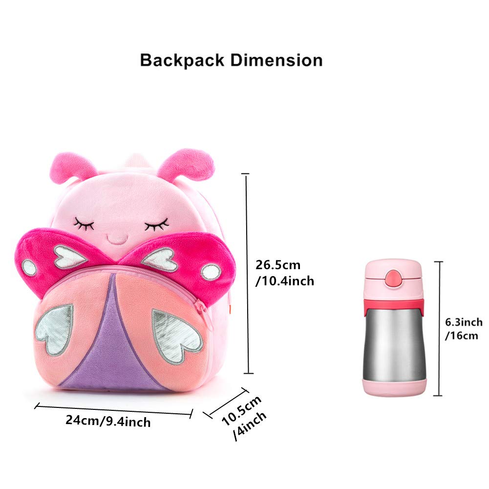 NICE CHOICE Cute Toddler Backpack Toddler Bag Plush Animal Cartoon Mini Travel Bag for Baby Girl Boy 2-6 Years(Grey Elephant)