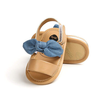 COSANKIM Infant Baby Girls Summer Sandals with Flower Soft Sole Newborn Toddler First Walker Crib Dress Shoes