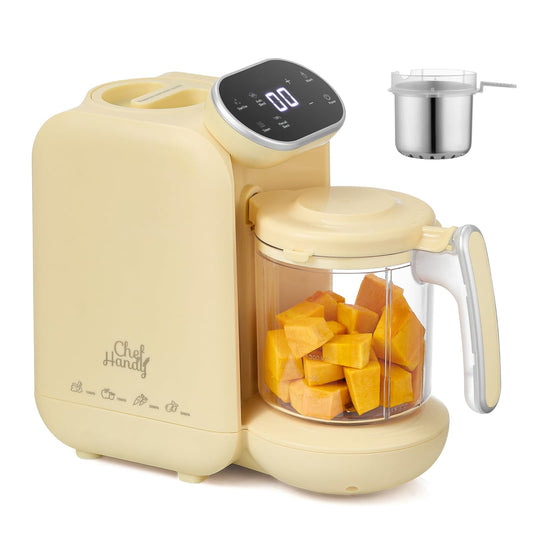 Baby Food Maker, 5 in 1 Baby Food Processor with Steaming Basket, Auto Cooking & Grinding, Touch Screen Control, Baby Steamer and Blender, Baby Food Puree Maker Warmer Mills Machine (Green)