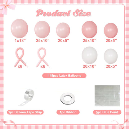 Dusty Pink Balloon Arch Kit 126 Pcs Pink and Sand White Balloon Arch Garland Kit Include Dusty Pink Sand White Balloons for Wedding Birthday Baby Shower Gender Reveal Decorations