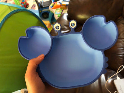 Silicone Suction Plate for Toddlers - Self Feeding Training Divided Plate Dish and Bowl for Baby and Toddler, Fits for Most Highchairs Trays, BPA Free Microwave Dishwasher Safe