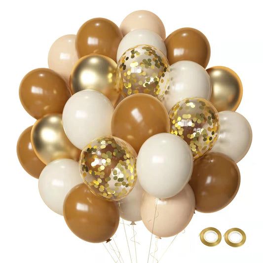 Sage Green Gold White Party Balloons, 50Pcs Sage Green and Gold Confetti Party Balloons For Birthday Baby Shower Engagement Wedding Anniversary Party Decorations